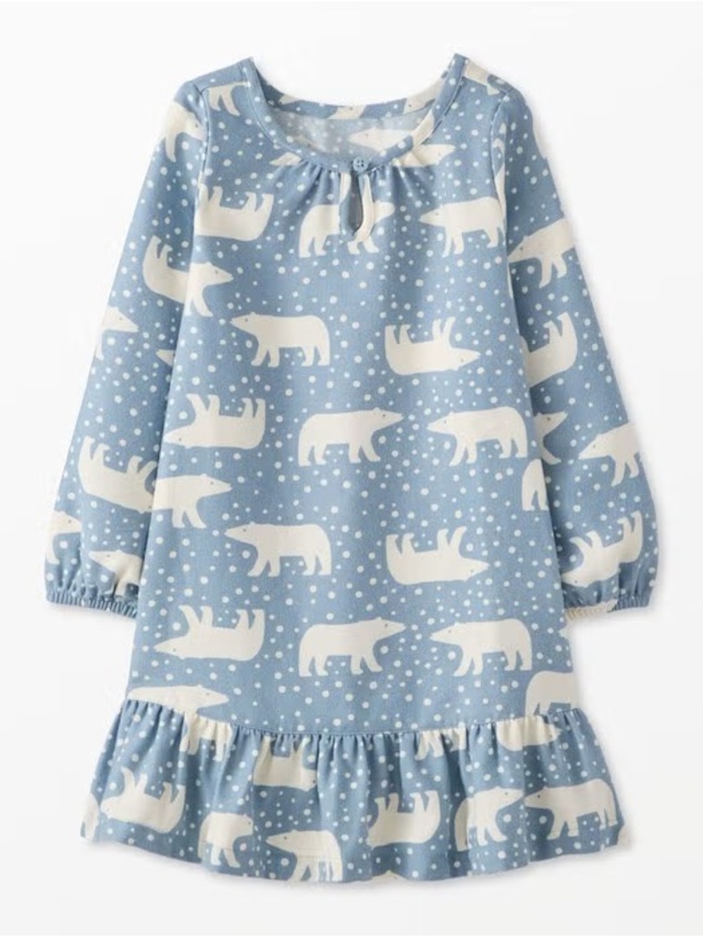 Hanna Andersson Blue Polar Bear Holiday Nightgown size 10